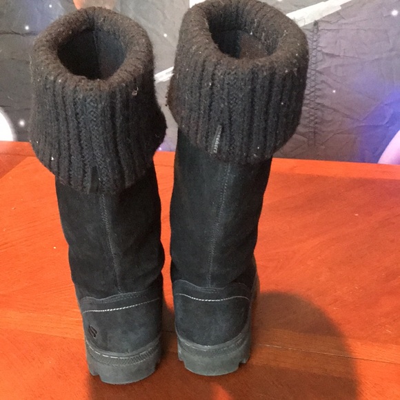 Skechers black leather winter boots shoes size 6 - Picture 9 of 16